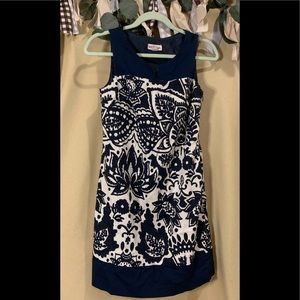Blue/White Floral Shift Dress - Size 2